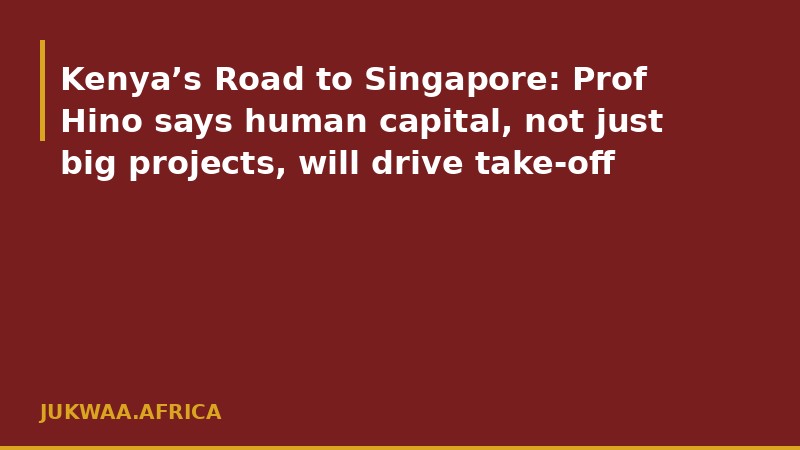 Kenya’s Road to Singapore: Prof Hino says human capital, not just big projects, will drive take-off