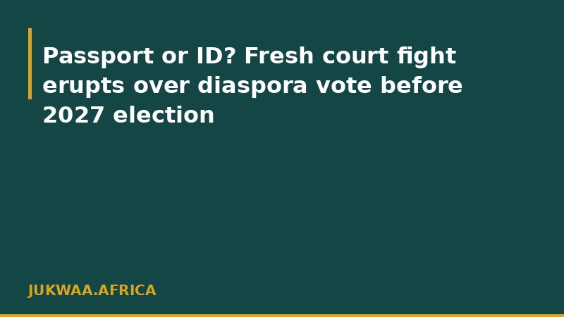 Passport or ID? Fresh court fight erupts over diaspora vote before 2027 election