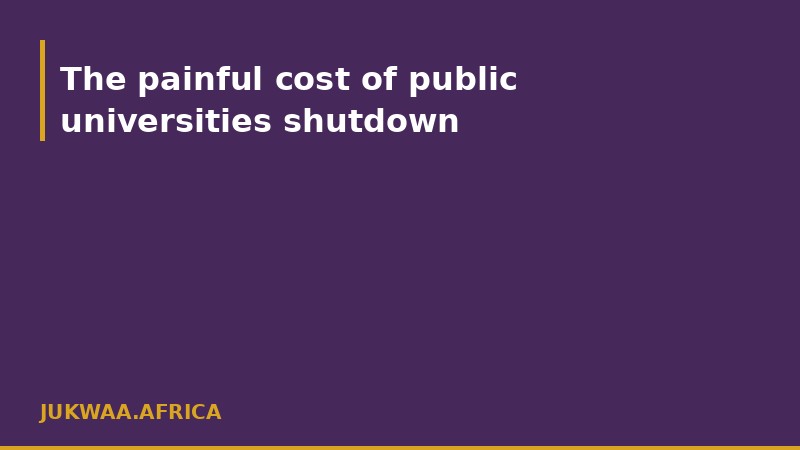 The painful cost of public universities shutdown