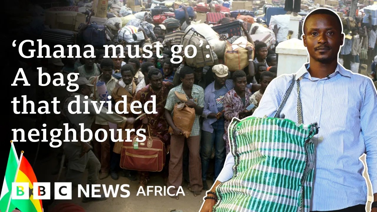 The bag telling bitter stories about migration in Africa - BBC Africa