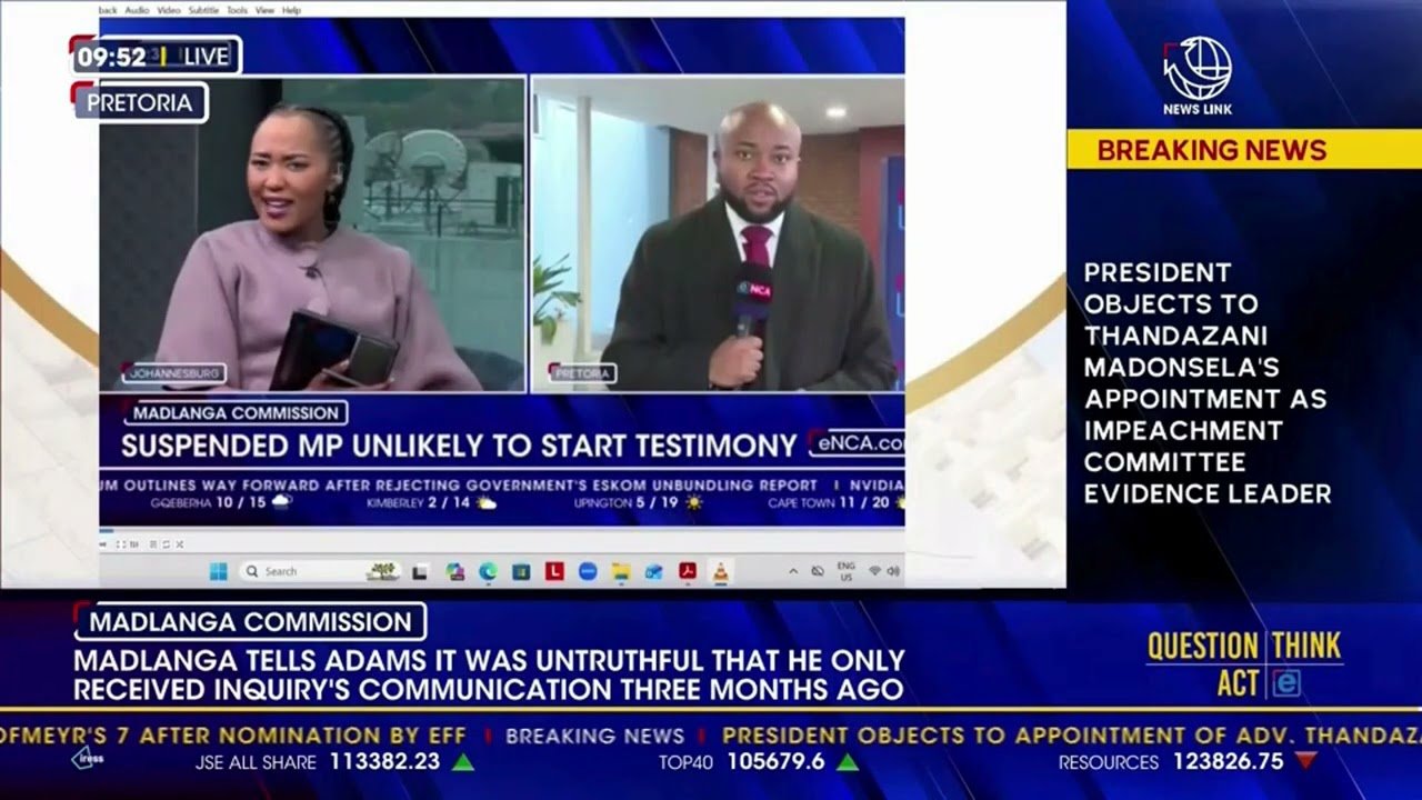 Fadiel Adams' eNCA Interview played at the Madlanga Commission